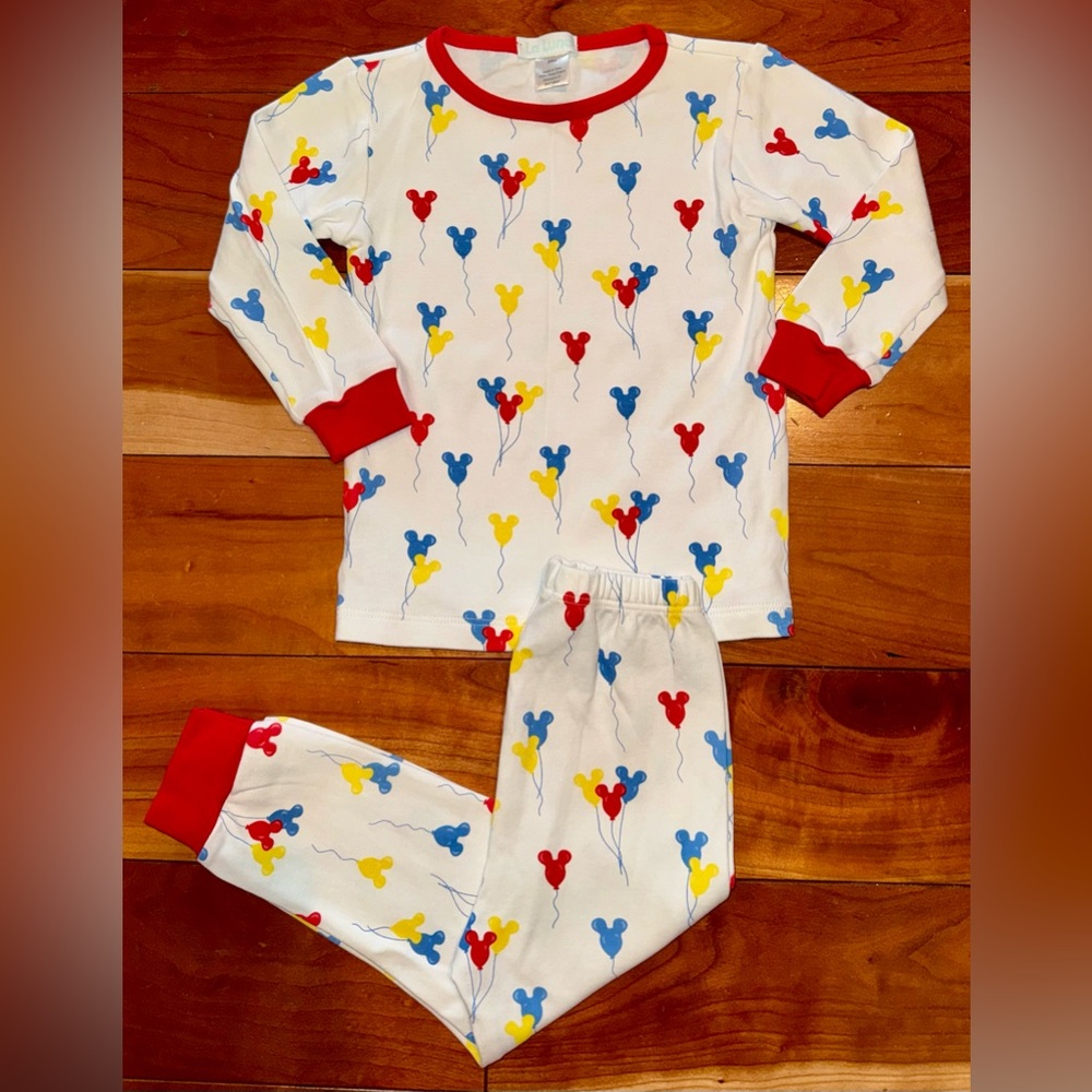 NWOT Mickey Mouse Balloon Print 2 Piece Pajama Set
